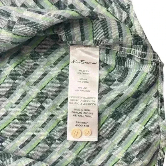 NWT Ben Sherman Linen Blend Short Sleeve Button Down Shirt, Size S - Picture 6 of 6